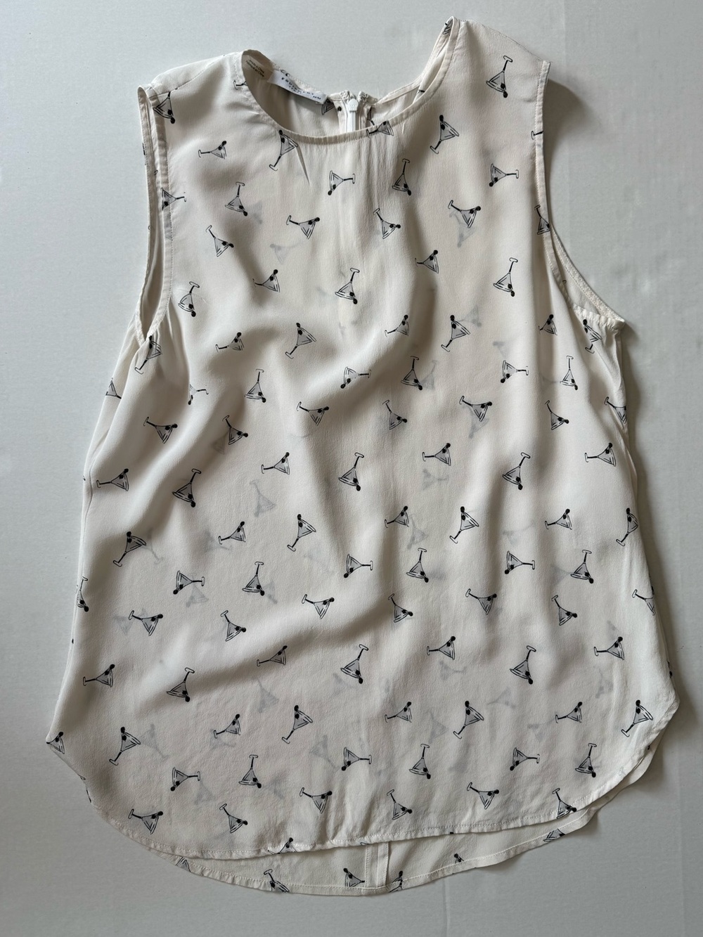 Equipment White Silk Cami Martini Print